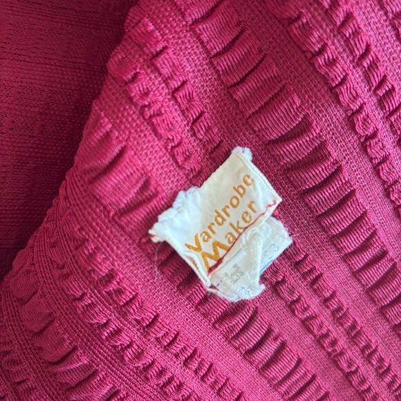 70s Vintage Western Union Made in the USA Burgundy Coat Wardrobe Maker MEDIUM - Picture 4 of 6
